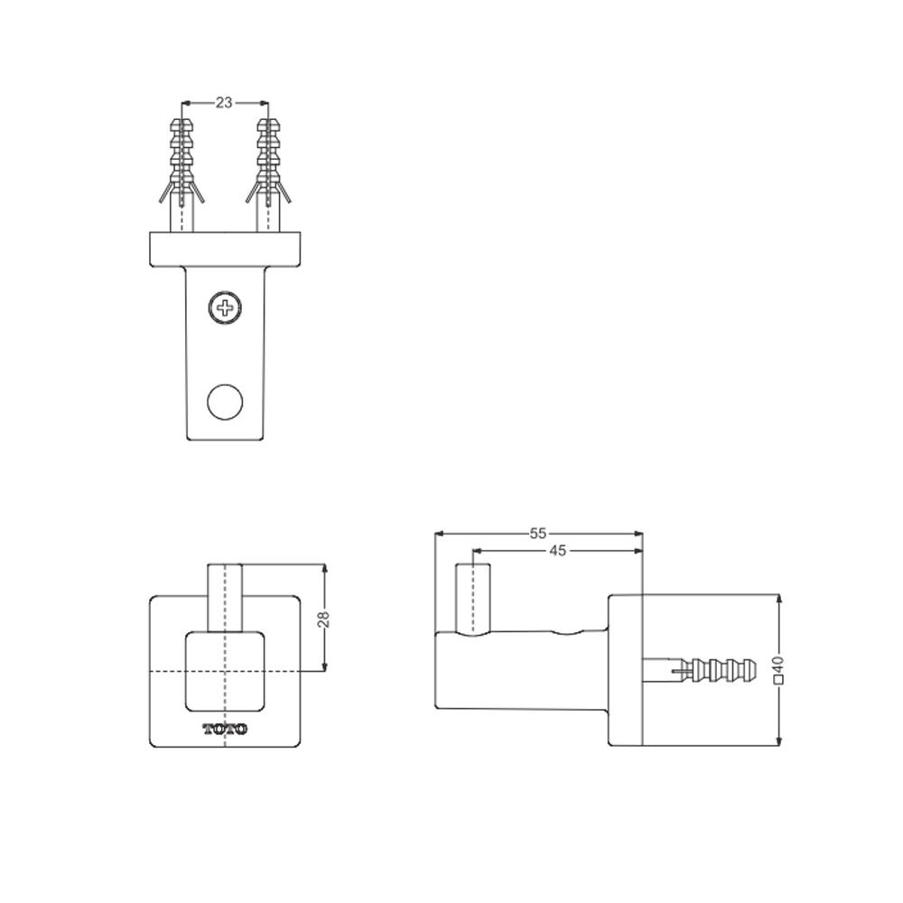 ขอแขวนผ้า TOTO YRH408 โครเมียม