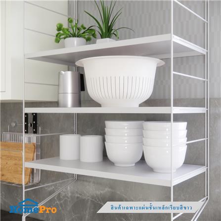 แผ่นชั้นเหล็กเรียบ STACKO COZI 60X30X1.8 ซม. สีขาว_2