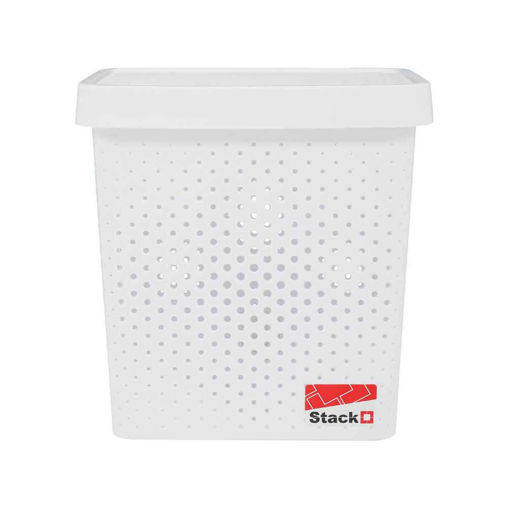 กล่องฝาปิด STACKO BALM L 22x31.6x33 ซม. สีขาว