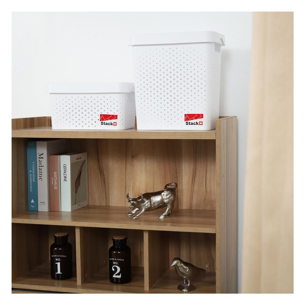 กล่องฝาปิด STACKO BALM L 22x31.6x33 ซม. สีขาว