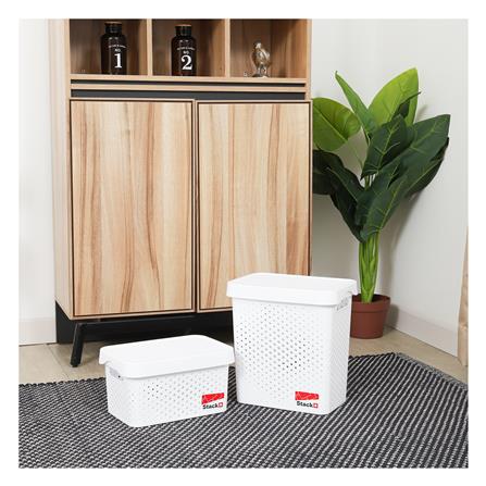 กล่องฝาปิด STACKO BALM L 22x31.6x33 ซม. สีขาว_3