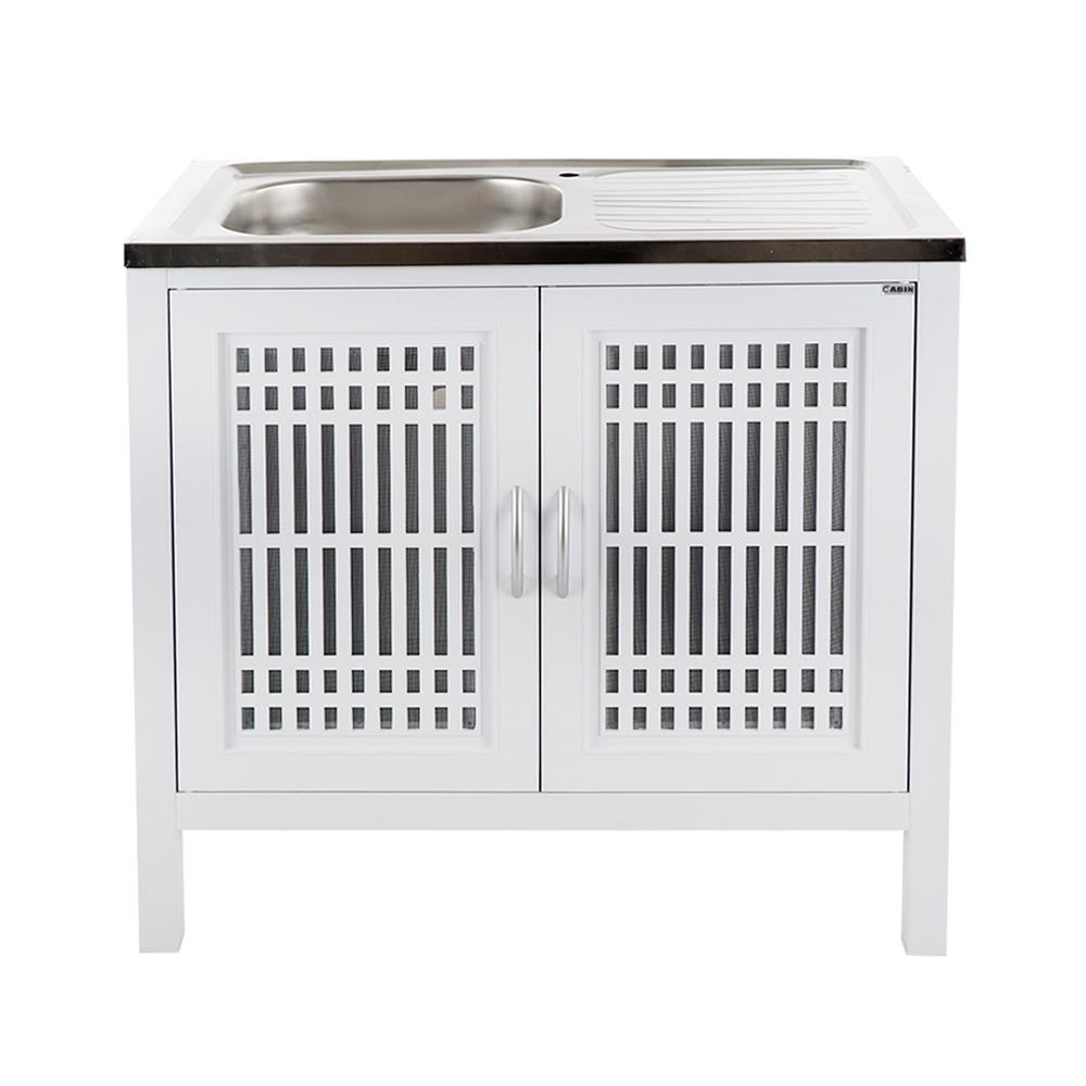 ตู้ตั้งพื้น CABIN GROOVE-ECO 1หลุม 1ที่พัก สีขาว