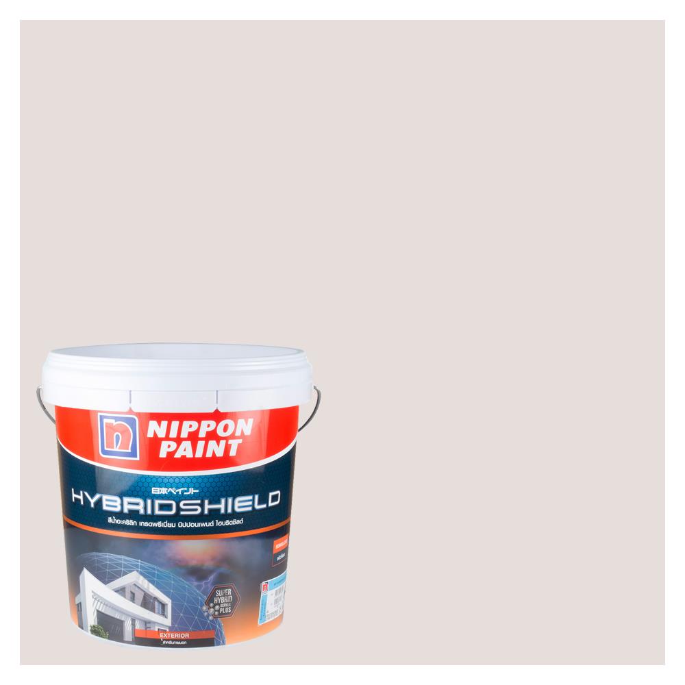 สีน้ำทาภายนอก NIPPON PAINT HYBRIDSHIELD สี WISTERIA WHITE #NPOW1046P กึ่งเงา 2.5 แกลลอน