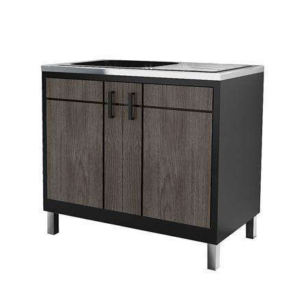 ตู้ตั้งพื้นท็อปซิงค์ 1 หลุม 1 ที่พัก + ก๊อก CABIN CHIC 90x85 ซม. สี GRAY OAK