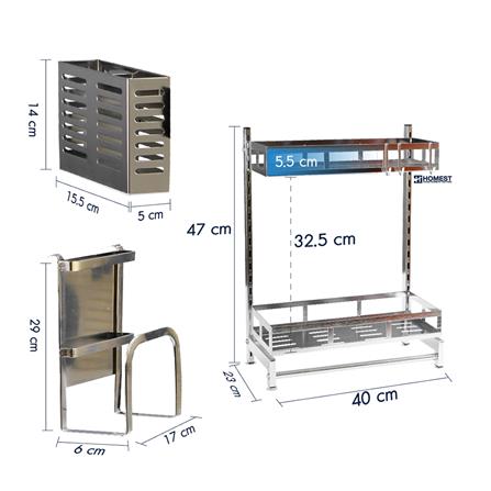 ชั้นวางเครื่องปรุงสเตนเลส 2 ชั้น HOMEST_5