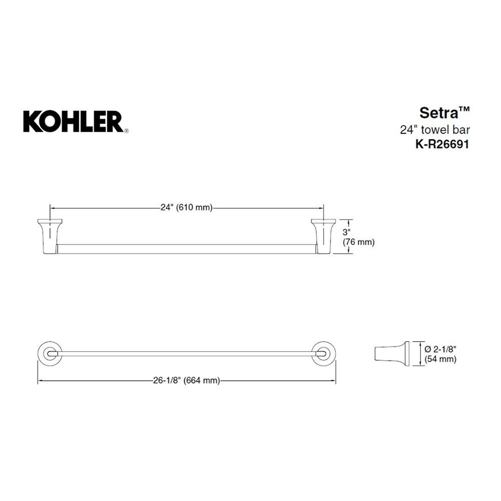 ราวแขวนผ้า KOHLER K-R26691-BL สีดำ