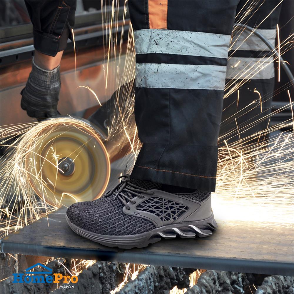 รองเท้านิรภัยผ้า พื้นยาง DEXZON  LJ-2064 เบอร์ 42 สีดำ