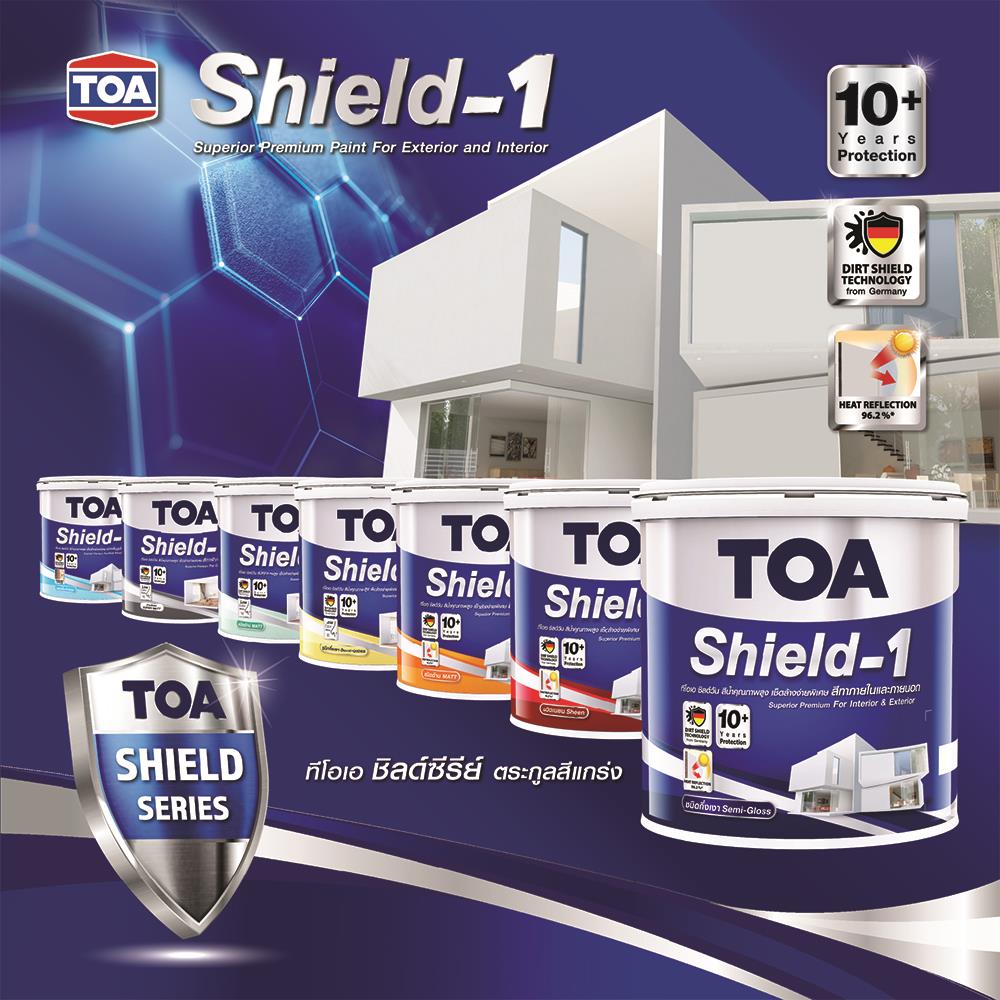 สีน้ำทาภายนอก ชนิดกึ่งเงา TOA SHIELD-1 8760 สี OLD ENGLISH CASTLE 2.5 แกลลอน