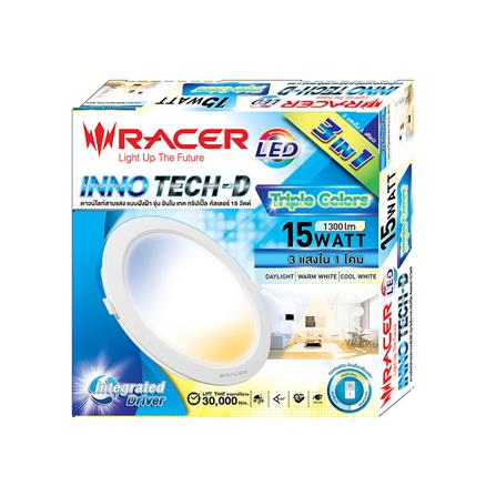 ดาวน์ไลท์ LED RACER INNO TECH-D 5 นิ้ว 15 วัตต์ DAYLIGHT/COOL WHITE/WARM WHITE สีขาว_3