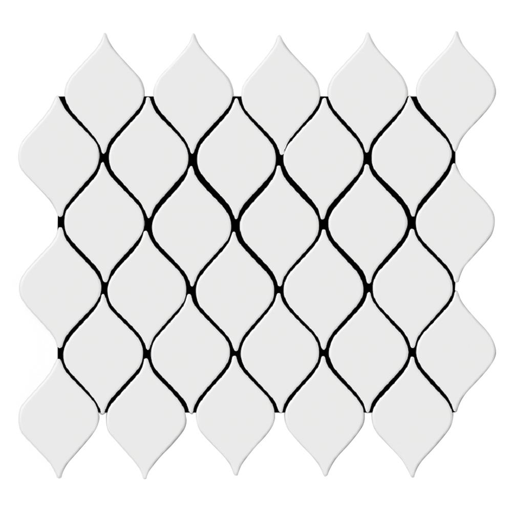 โมเสคพอร์ซเลน 26.4x28ซม.COTTO ทรีลีฟ ขาว PM