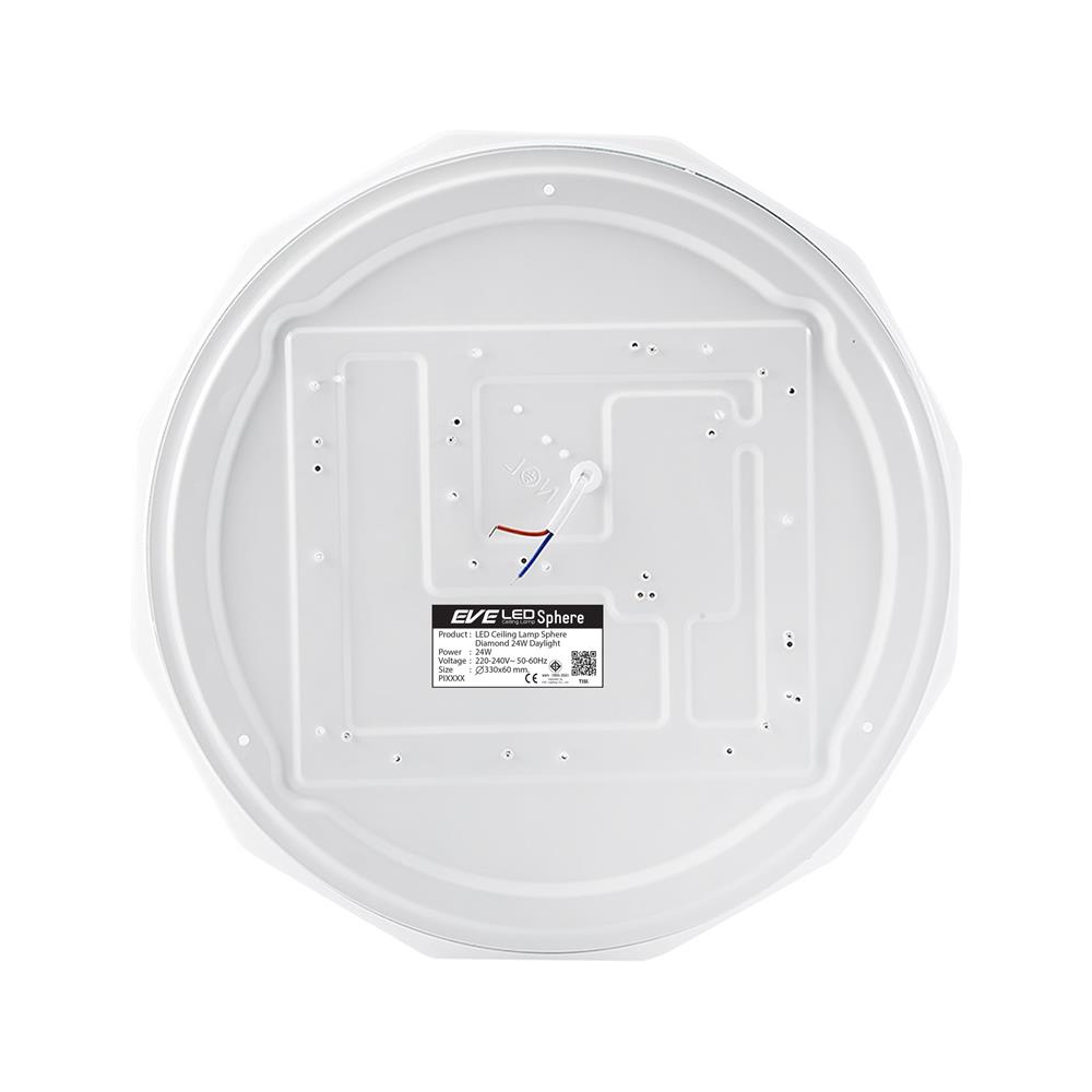 ไฟเพดาน LED EVE SQHERE DIAMOND 13 นิ้ว 24 วัตต์ DAYLIGHT สีขาว