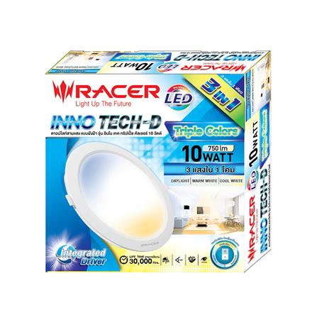 ดาวน์ไลท์ LED RACER INNO TECH-D 4 นิ้ว 10 วัตต์ DAYLIGHT/COOL WHITE/WARM WHITE สีขาว_4