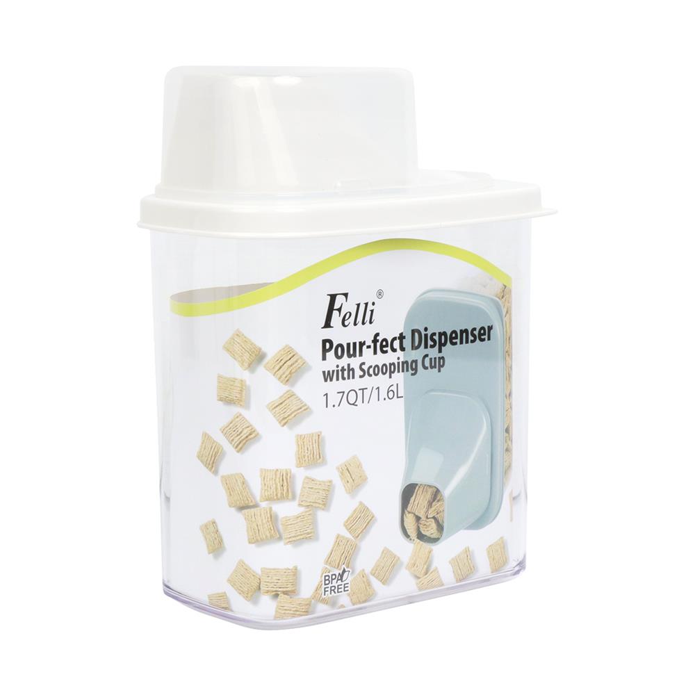 ขวดโหลเหลี่ยมฝาดึง SAN FELLI SCOOPING CUP 1.6 ลิตร สีขาว