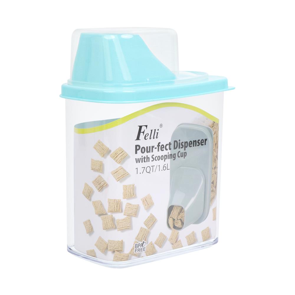 ขวดโหลเหลี่ยมฝาดึง SAN FELLI SCOOPING CUP 1.6 ลิตร สีฟ้า