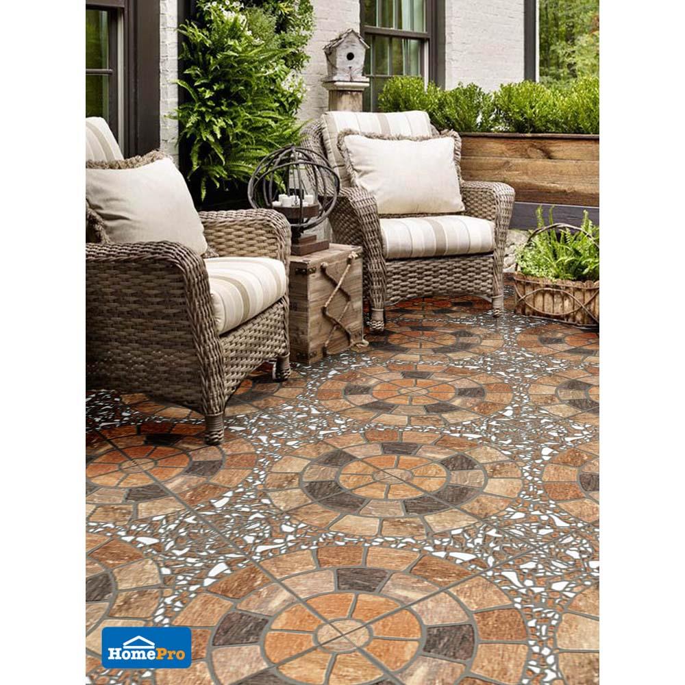 กระเบื้องพื้น 40x40 ซม. TARA บริดสโตน น้ำตาล 0.96 ตร.ม.