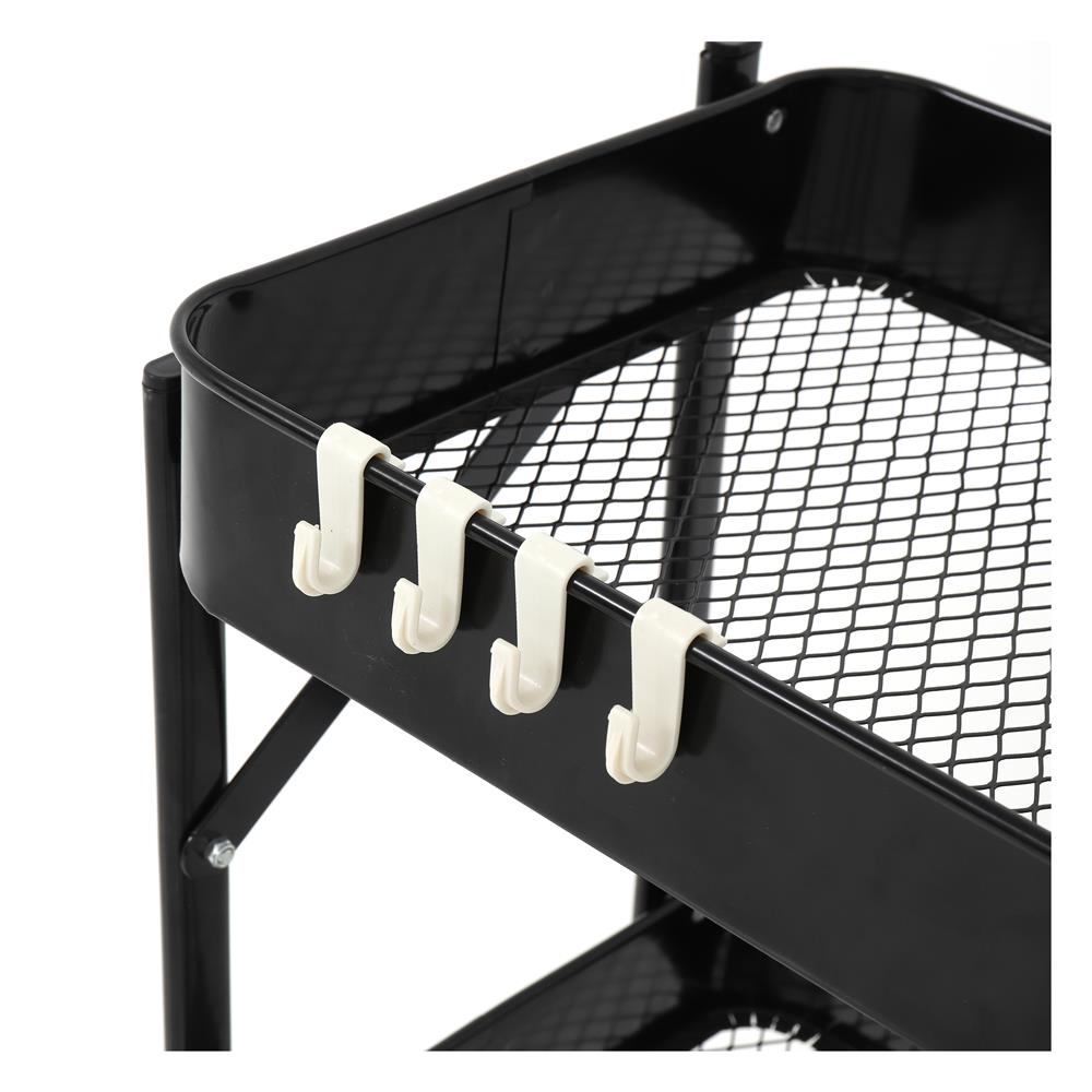 ชั้นวางของพับได้ 3 ชั้น มีล้อ STACKO HAZEL 45x30x77 ซม. สีดำ