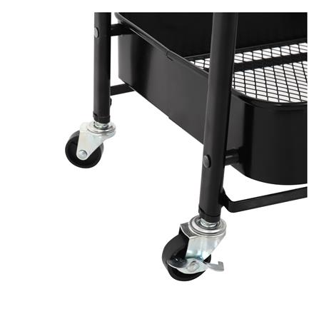 ชั้นวางของพับได้ 3 ชั้น มีล้อ STACKO HAZEL 45x30x77 ซม. สีดำ_3
