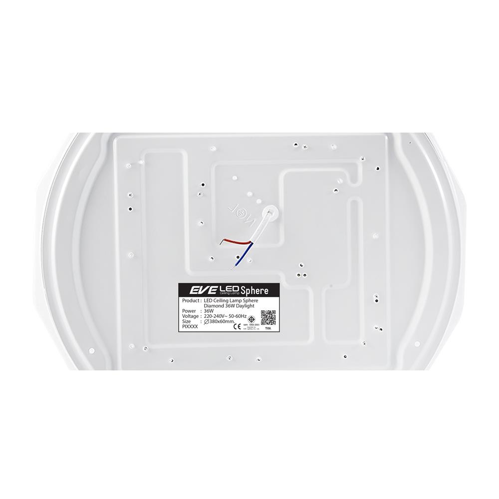 ไฟเพดาน LED EVE SQHERE DIAMOND 15 นิ้ว 36 วัตต์ DAYLIGHT สีขาว