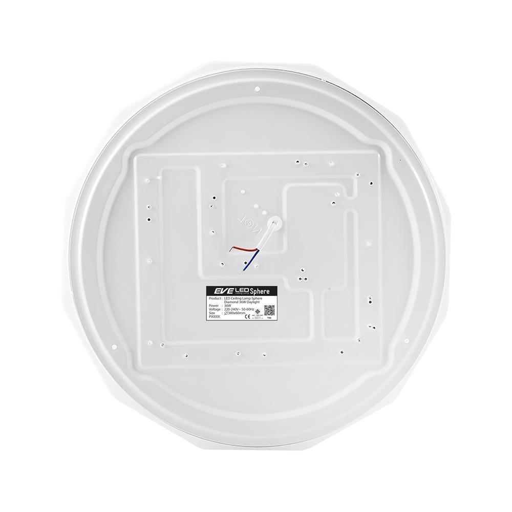 ไฟเพดาน LED EVE SQHERE DIAMOND 15 นิ้ว 36 วัตต์ DAYLIGHT สีขาว