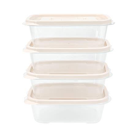 กล่องอาหาร KECH 9001 600 มล. สีเบจ แพ็ก 4 ชิ้น_1