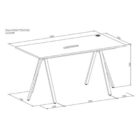 โต๊ะทำงาน FURDINI PULZAR 150 ซม. สี LIGHT OAK_8