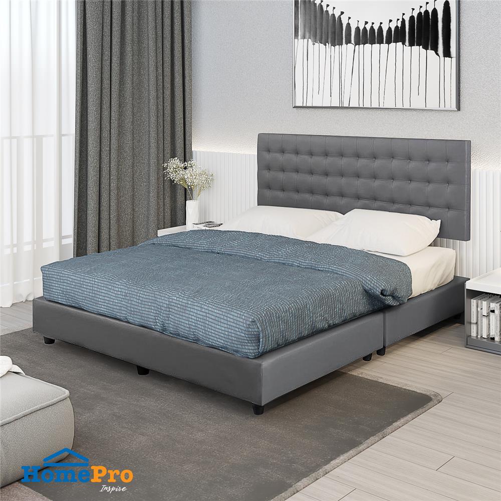 ฐานรองหัวเตียง 5 ฟุต HOME LIVING STYLE MUNICH สีเทาเข้ม