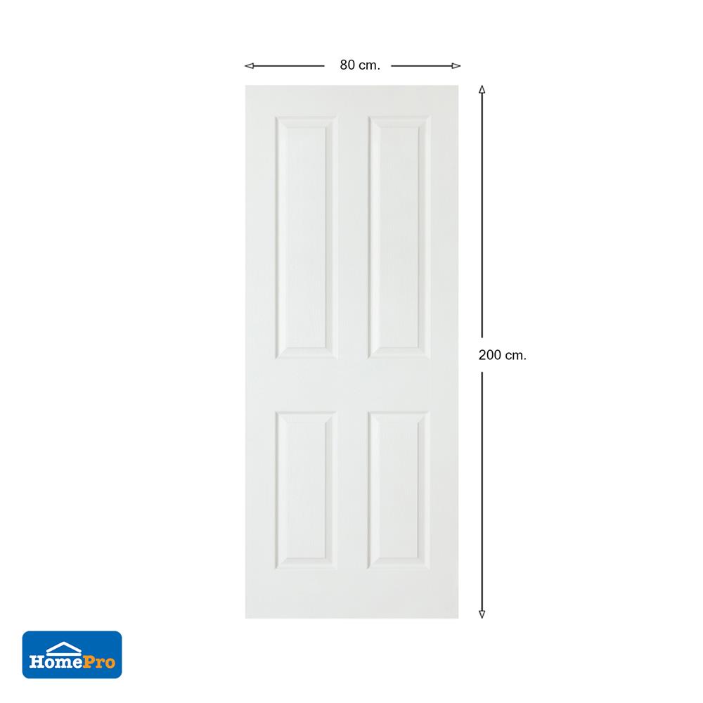 ประตูภายใน HDF AZLE ศรีวิชัย 4 ลูกฟัก 80X200 ซม. สีรองพื้น