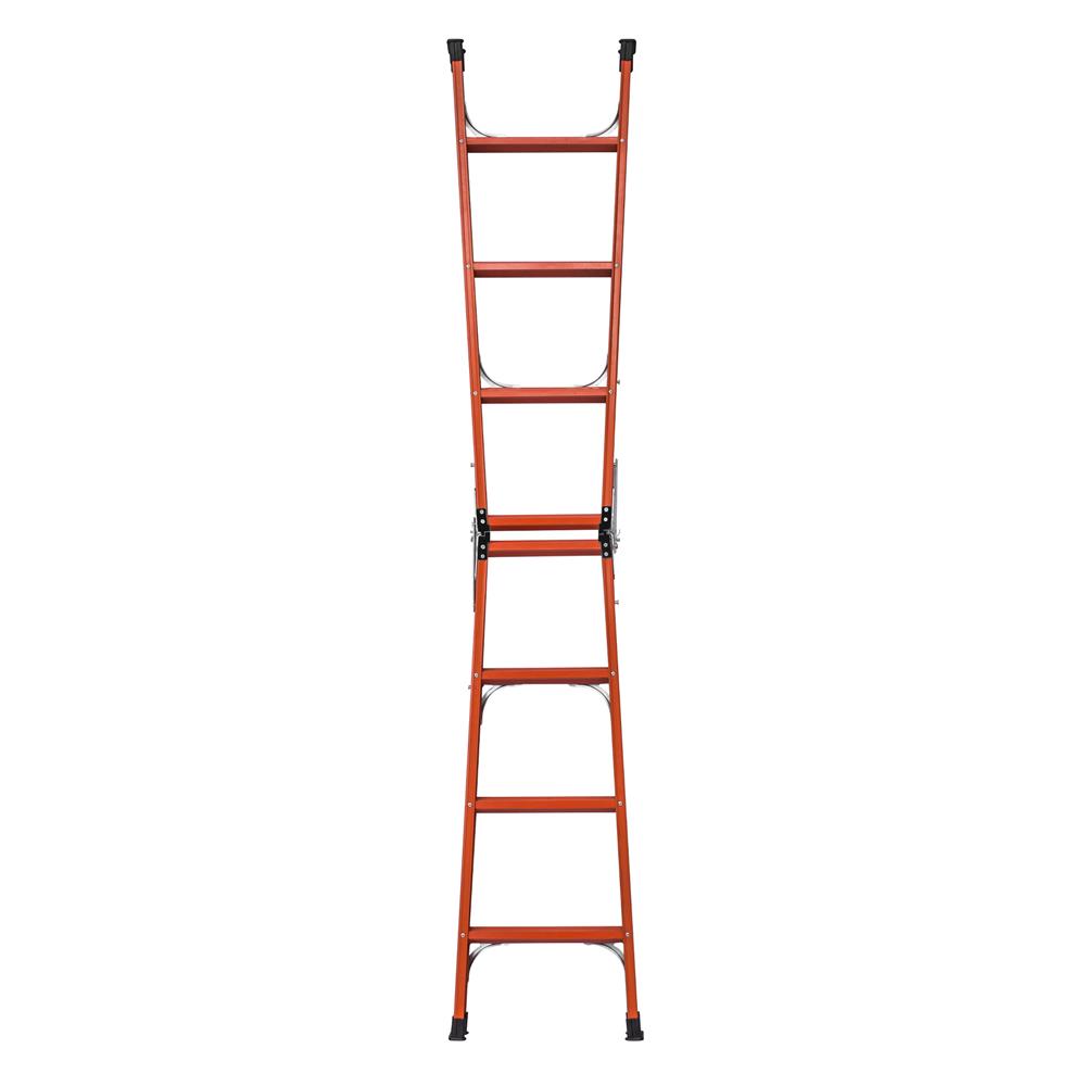 บันไดเหล็กสังกะสีเคลือบสี ทรง A-I SANKI 4 ขั้น สีส้ม