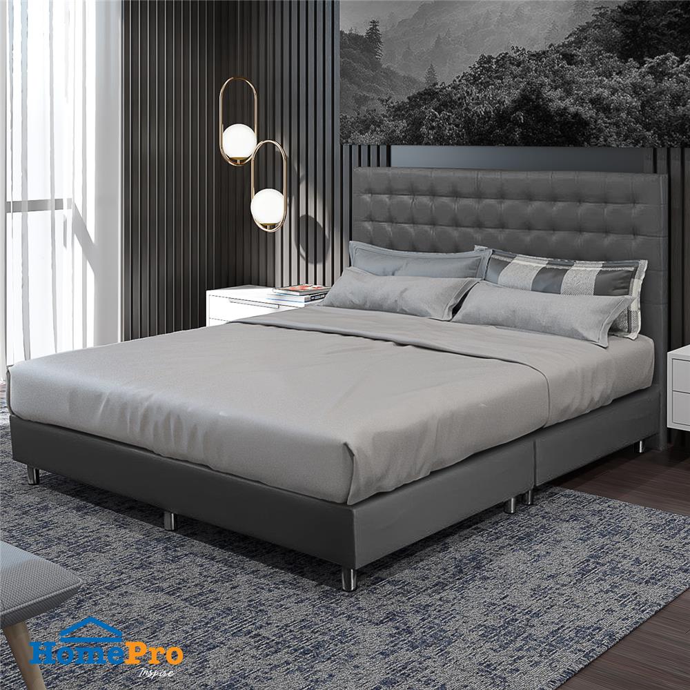 ฐานรองหัวเตียง 6 ฟุต HOME LIVING STYLE BERLIN สีเทาเข้ม