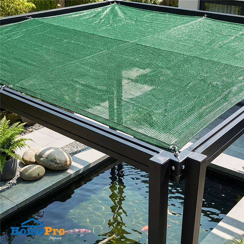 สแลนม้วนกรองแสง 80 เปอร์เซ็นต์ ทอ 3 เข็ม SPRING 2 ม.X50 หลา สีเขียว