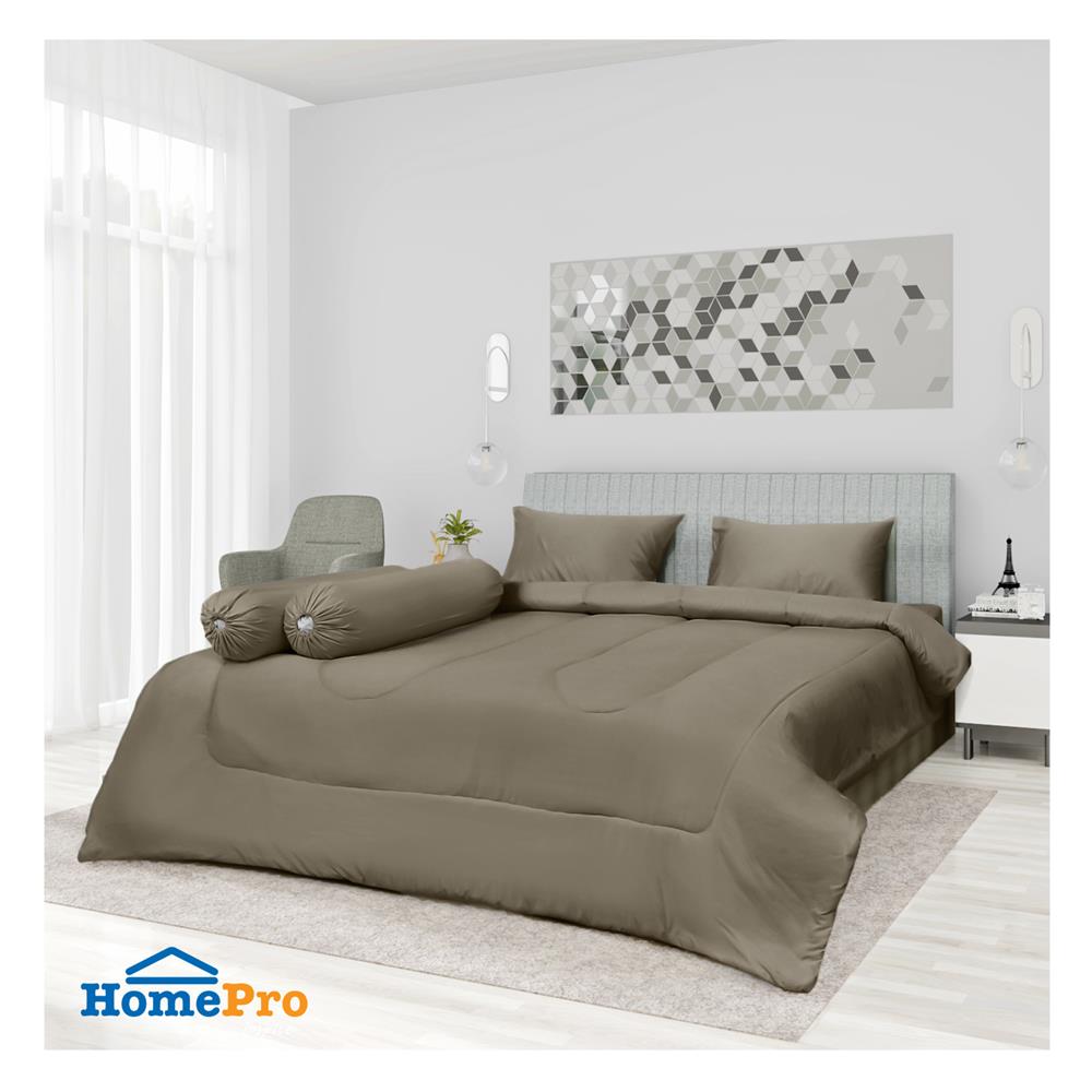 ชุดผ้าปูที่นอน 5 ฟุต 6 ชิ้น HOME LIVING STYLE CLINIC สีเทา