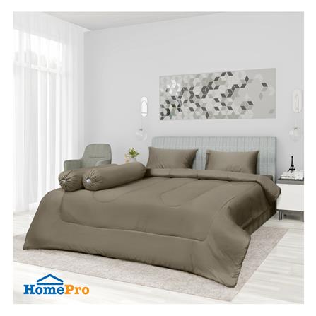 ชุดผ้าปูที่นอน 5 ฟุต 6 ชิ้น HOME LIVING STYLE CLINIC สีเทา_0