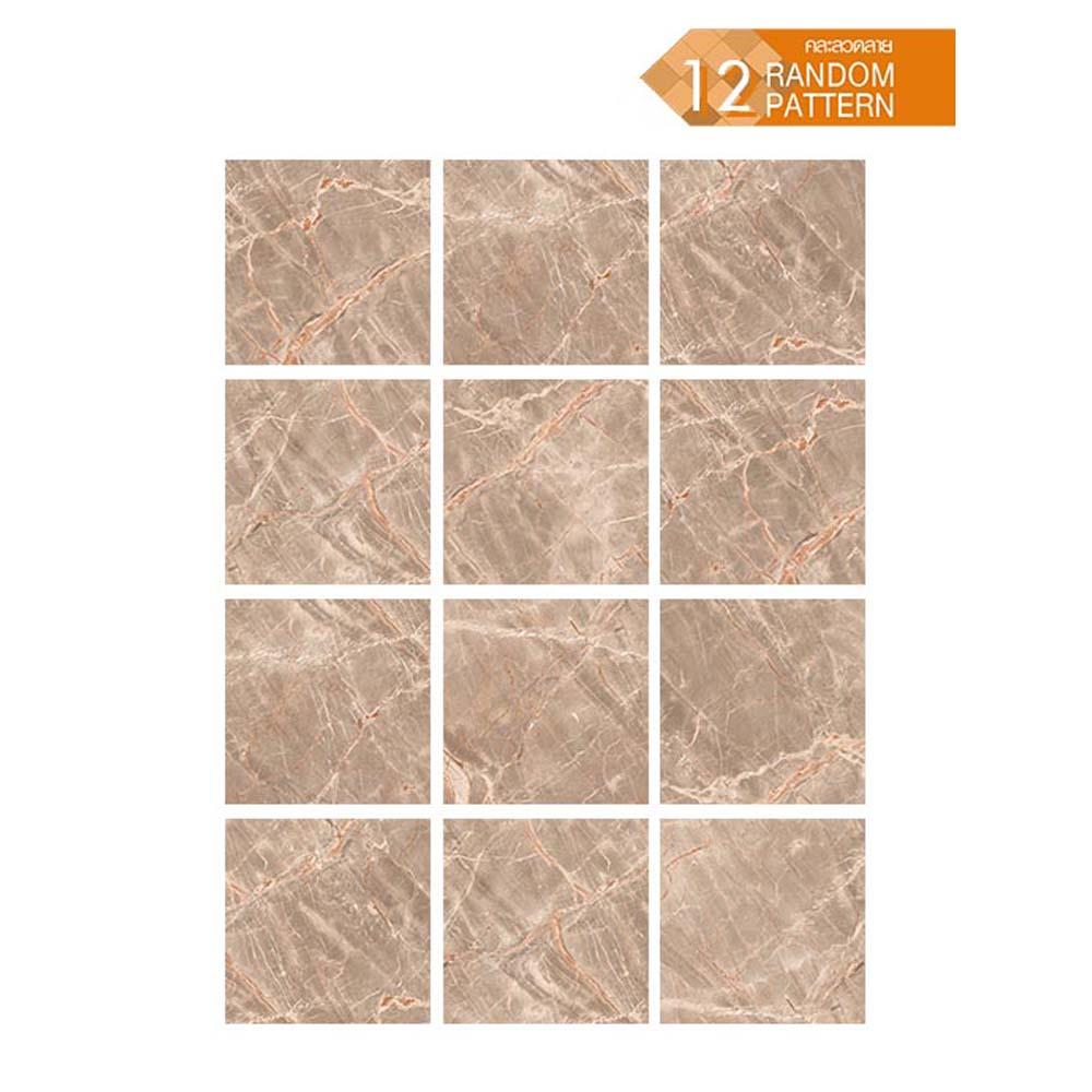 กระเบื้องพื้นพอร์ซเลน 60x60 ซม. TARA โรซาริค บราวน์ 1.44M2