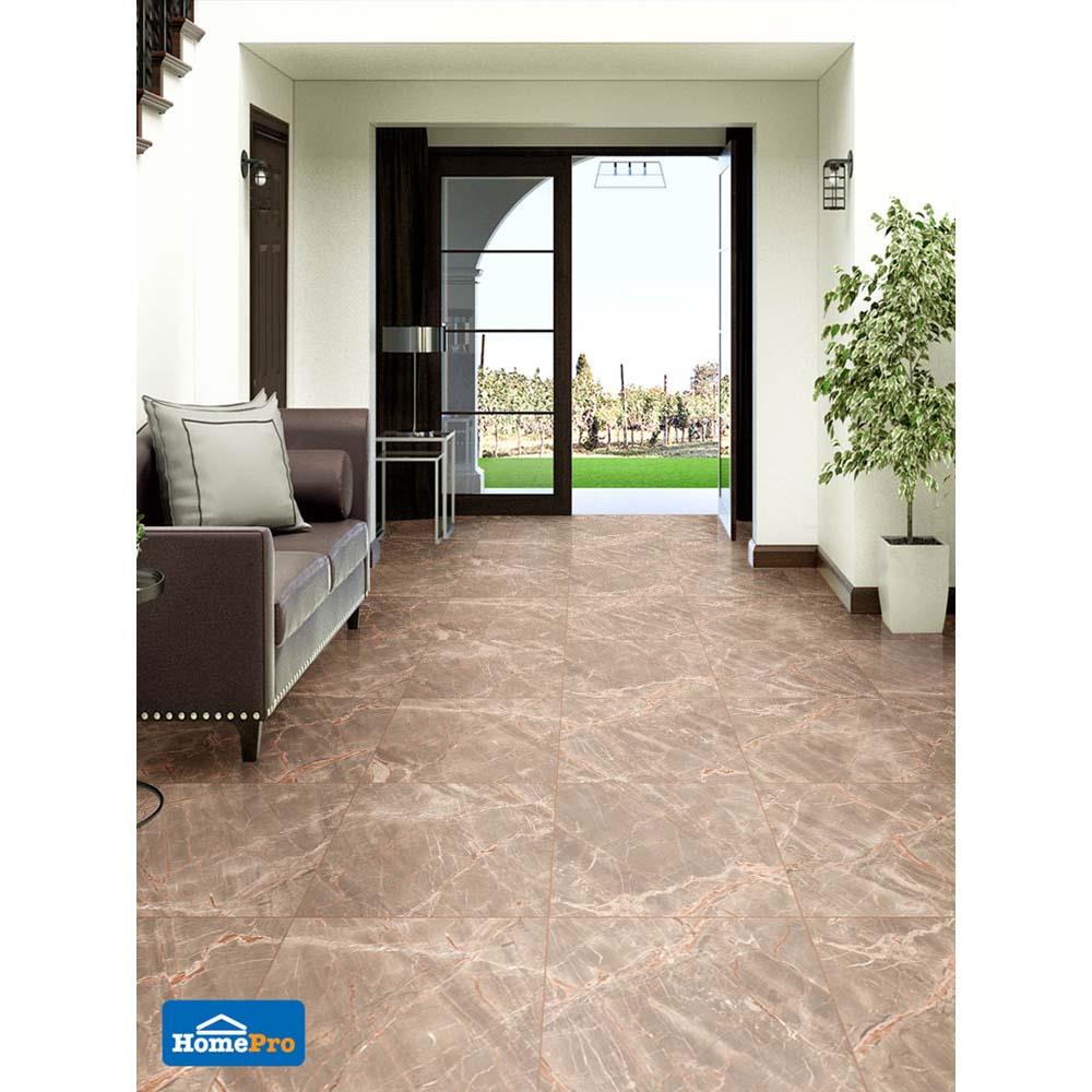 กระเบื้องพื้นพอร์ซเลน 60x60 ซม. TARA โรซาริค บราวน์ 1.44M2