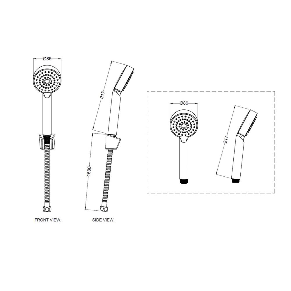 ชุดฝักบัวสายอ่อน 1 ระดับ HAFELE รุ่น 495.60.681 สีโครม