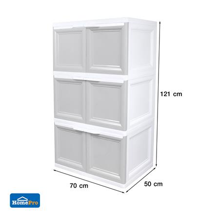 ตู้บานเปิด 3 ชั้น ME LIVING VID-3 70x50x121 ซม. สีเทา_5