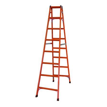 บันไดเหล็กสังกะสีเคลือบสี ทรง A-I SANKI 8 ขั้น สีส้ม_0