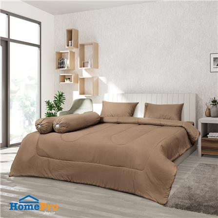 ชุดผ้าปูที่นอน 6 ฟุต 6 ชิ้น HOME LIVING STYLE CLINIC สีน้ำตาล_0