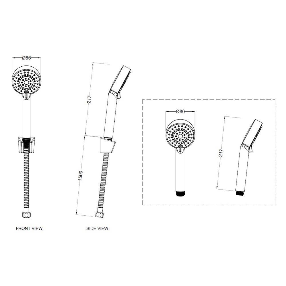 ชุดฝักบัวสายอ่อน 3 ระดับ HAFELE รุ่น 495.60.682 สีโครม