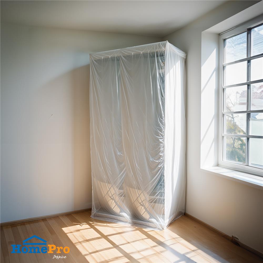 พลาสติกคลุมงานพร้อมยางยืด DEXZON 4x3 ม.