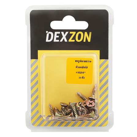 สกรูปลายสว่าน DEXZON TF 8X5/8 นิ้ว 25 ชิ้น_1