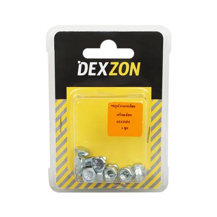สกรูหัวหกเหลี่ยมเกลียวมิลน็อต DEXZON 6X12 มม. 6 ตัว_1