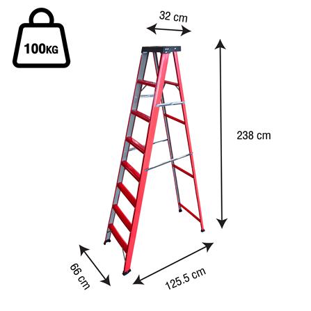 บันไดเคลือบสีแบบมีถาด MATALL 8 ขั้น_5