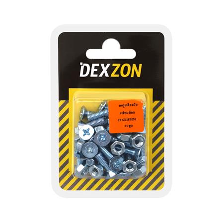 สกรูเกลียวมิลน็อต JF DEXZON 6X18 มม. 25 ตัว_1