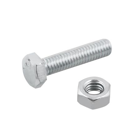 สกรูหัวหกเหลี่ยมพร้อมน็อต DEXZON 6X25 มม. 6 ชิ้น/แพ็ก_0