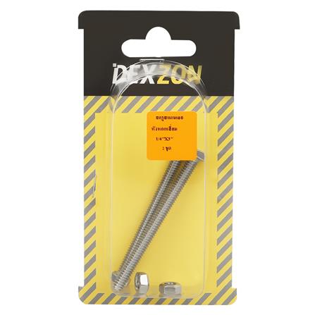 สกรูหัวหกเหลี่ยม DEXZON 1/4 นิ้วX3 นิ้ว 2 ชิ้น/แพ็ก_1