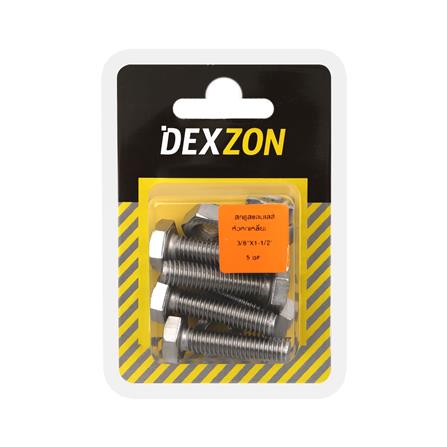 สกรูหัวหกเหลี่ยม DEXZON 3/8 นิ้วX1-1/2 นิ้ว 5 ชิ้น/แพ็ก_1