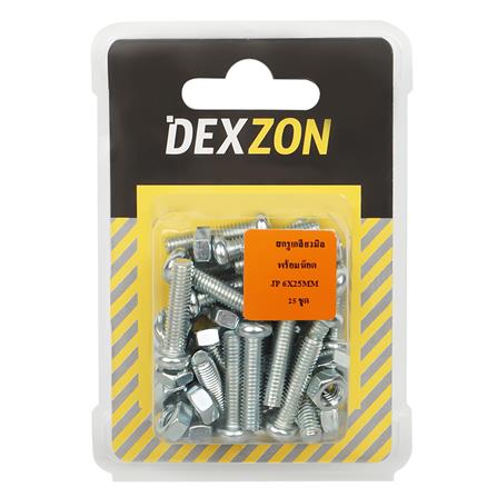 สกรูเกลียวมิลน็อต JP DEXZON 6X25 มม. 25 ตัว_1