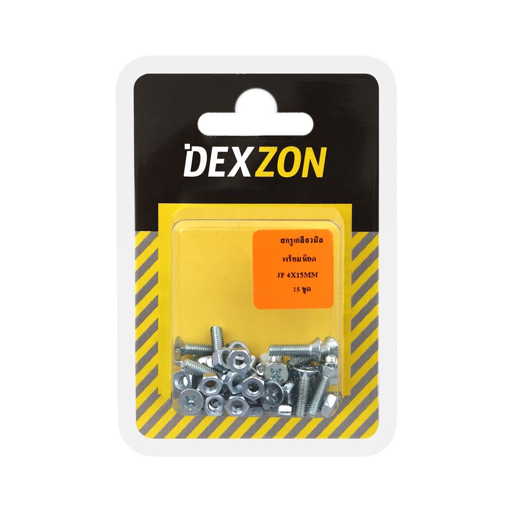 สกรูเกลียวมิลน็อต JF DEXZON 4X15 มม. 25 ตัว