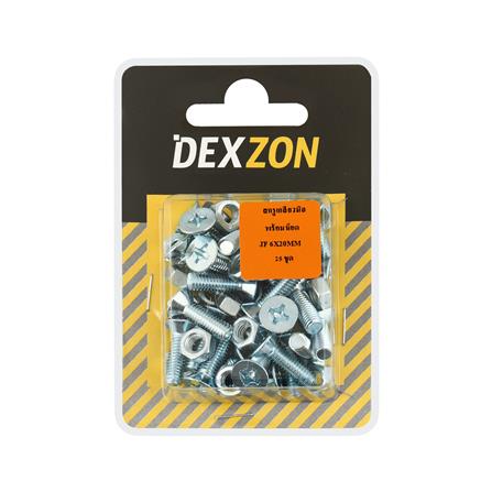 สกรูเกลียวมิลน็อต JF DEXZON 6X20 มม. 25 ตัว_1